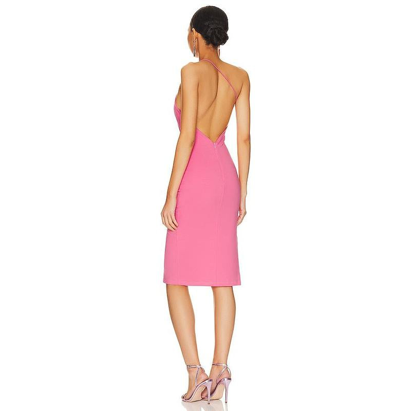 Superdown Brynn Ruched Midi Dress in Black
